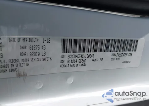 2012 Dodge Charger R/T from USA, damaged, VIN 2C3CDXCT4CH190941